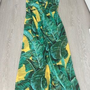 Green and yellow beach cover up